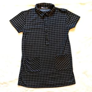ZARA Girls' 11-12 Windowpane Plaid Collared Shift Dress Pockets 11-12 152cm